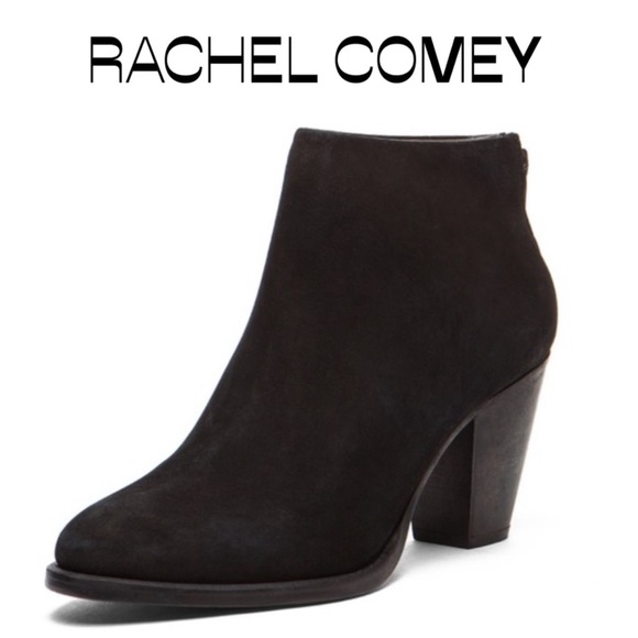 Rachel Comey Shoes - Rachel Comey Prose Black Suede Ankle Booties Stacked Heel 8 Minimalist Western